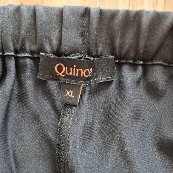 Quince Black 100% Silk High-rise Relaxed Wide Leg Pants, size XL - Picture 5 of 10